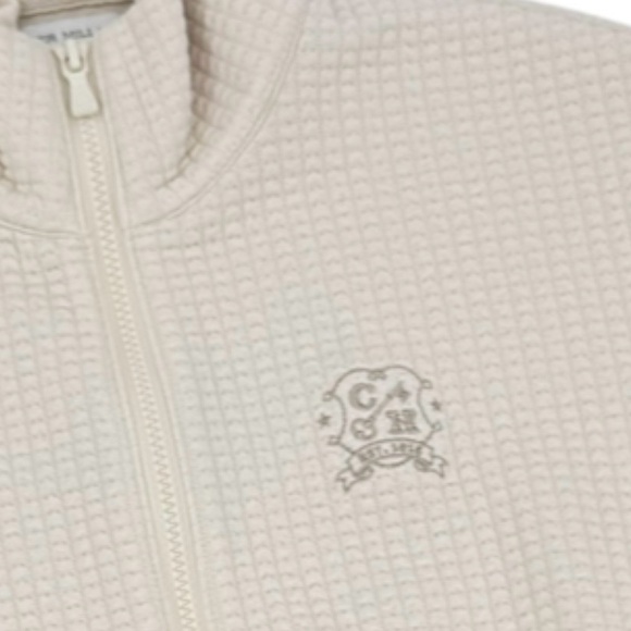 Peter Millar Waffle Knit Funnel Neck Zip Up Jacket - Picture 3 of 5